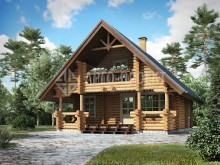 Проект дома 1-02 Компактный деревянный дом для сезонного проживания