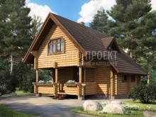 Проект дома 1-19 (1-01a) Экономичный загородный дом из дерева для сезонного проживания