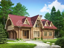 Проект дома 1-21 Деревянный загородный дом для узкого участка