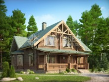 1-24 (1-25c) Деревянный дом с дополнительными жилыми помещениями