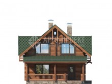 1-25 Экономичный деревянный дом с террасой
