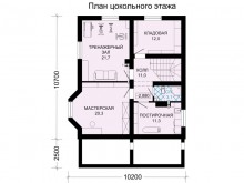 1-42a Проект брусового дома с цокольным этажом