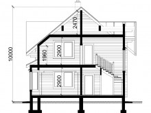 1-42d Загородный дом из бруса с шестигранной верандой
