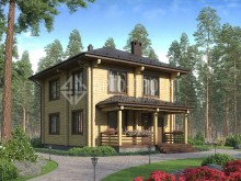 1-56 Проект двухэтажного деревянного загородного дома