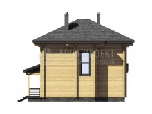 1-53 Проект двухэтажного деревянного дома с террасой