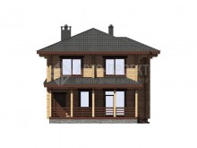 1-60 Проект двухэтажного деревянного дома с ризалитом