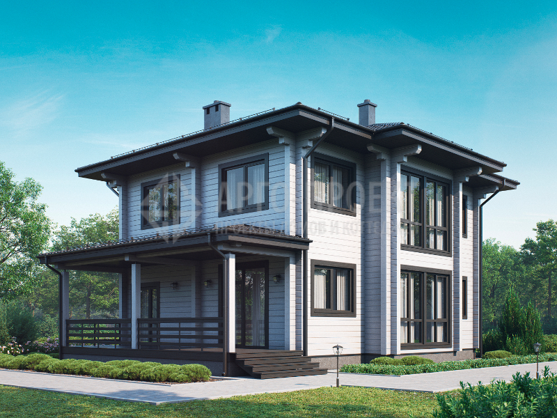1-60a Двухэтажный деревянный дом с террасой