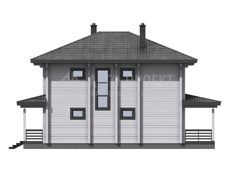 1-60a Двухэтажный деревянный дом с террасой