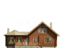 1-11 (1-09b) Деревянный дом с шестигранной столовой и  террасой