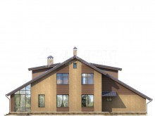 3-04 (3-01c) Загородный дом с панорамными окнами, гаражом и остекленной верандой