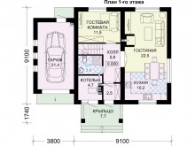 3-27b (3-13g) Экономичный загородный дом с гаражом