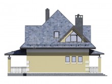 3-27e1 (3-13m) Загородный дом с шатровой крышей, террасой и эркером