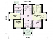 3-41 (3-17b) Проект двухэтажного дома с отличной планировкой