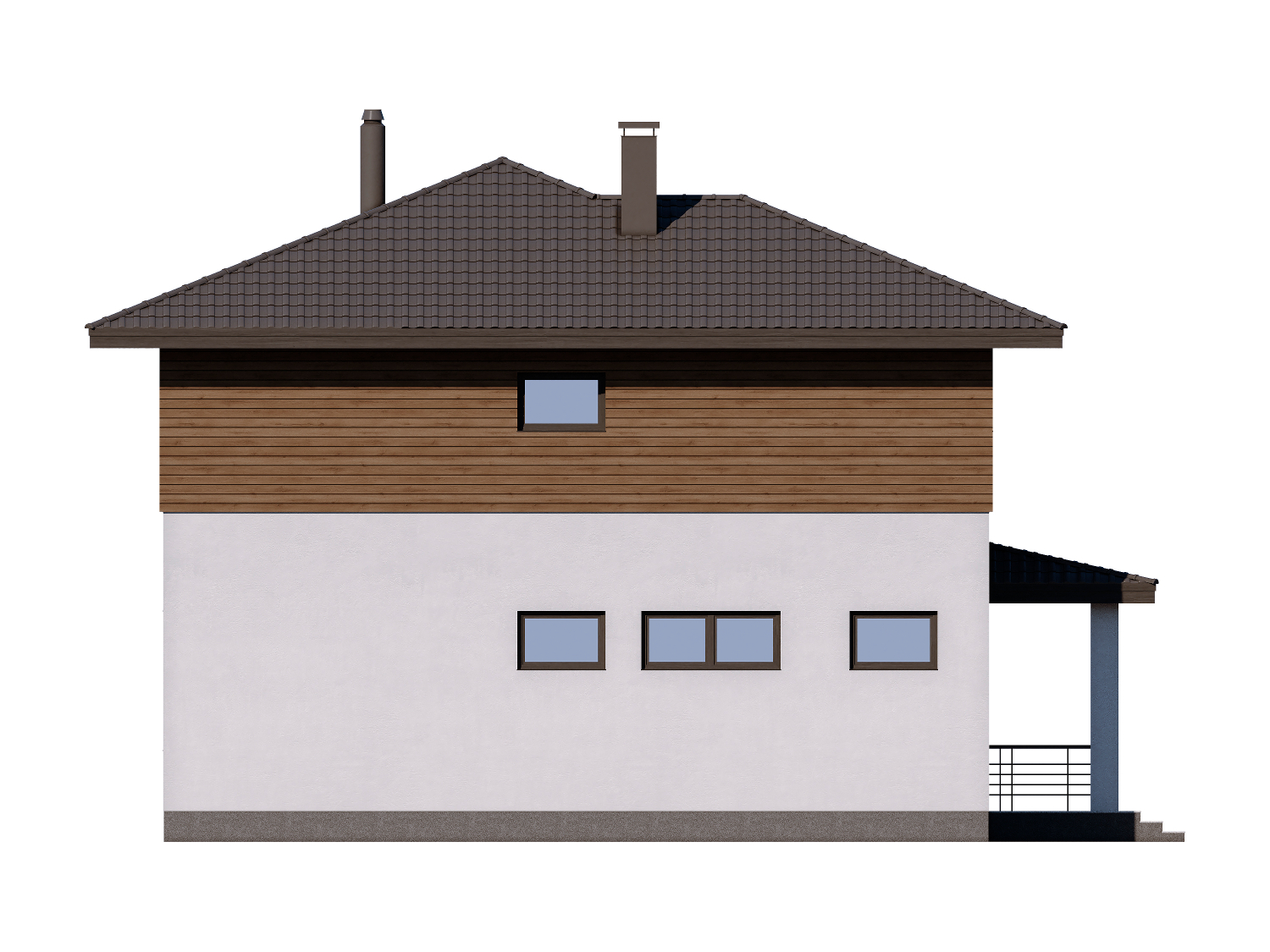 3-54 Современный двухэтажный дом из газобетона