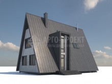 4-01a Проект каркасного А-образного дома-шалаша