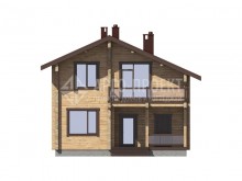 1-54 Проект загородного дома из бруса с балконом