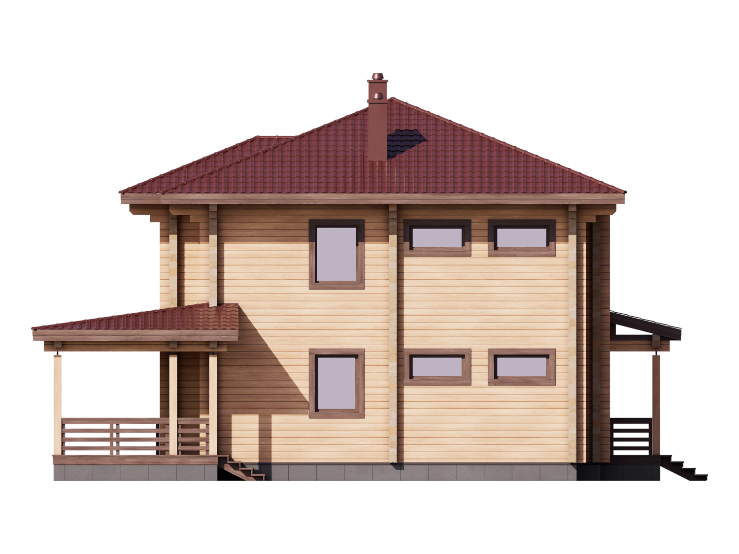 1-66 Проект двухэтажного деревянного дома из бруса