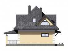 3-13a2 Экономичный дом с террасой и шатровой крышей