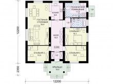 3-43a Проект одноэтажного коттеджа с удобной планировкой