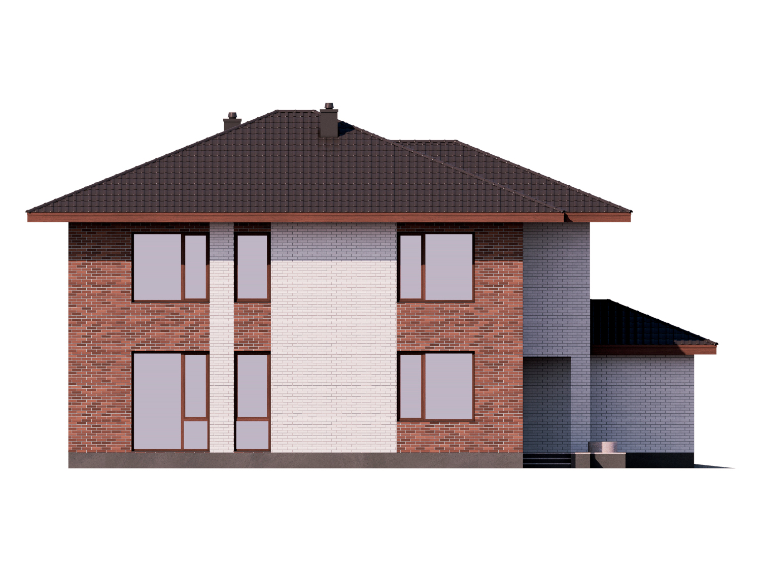3-45a2 Двухэтажный дом с кирпичными фасадами