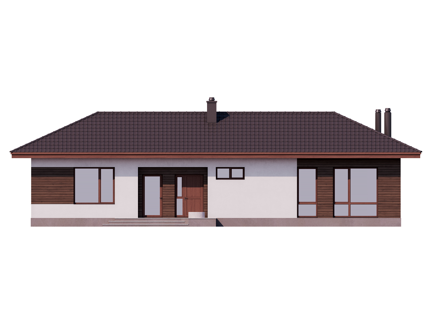 3-47a1 Одноэтажный дом с террасой