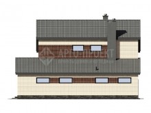 3-53a Проект двухэтажного загородного дома из газобетона с кирпичной облицовкой