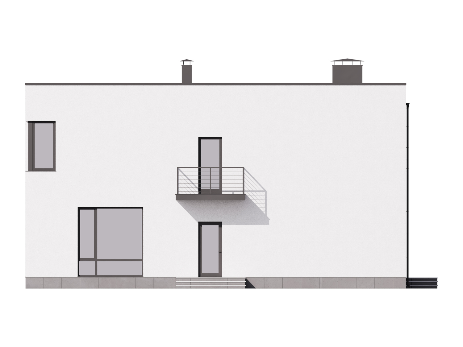 5-15 Проект современного загородного дома с плоской крышей