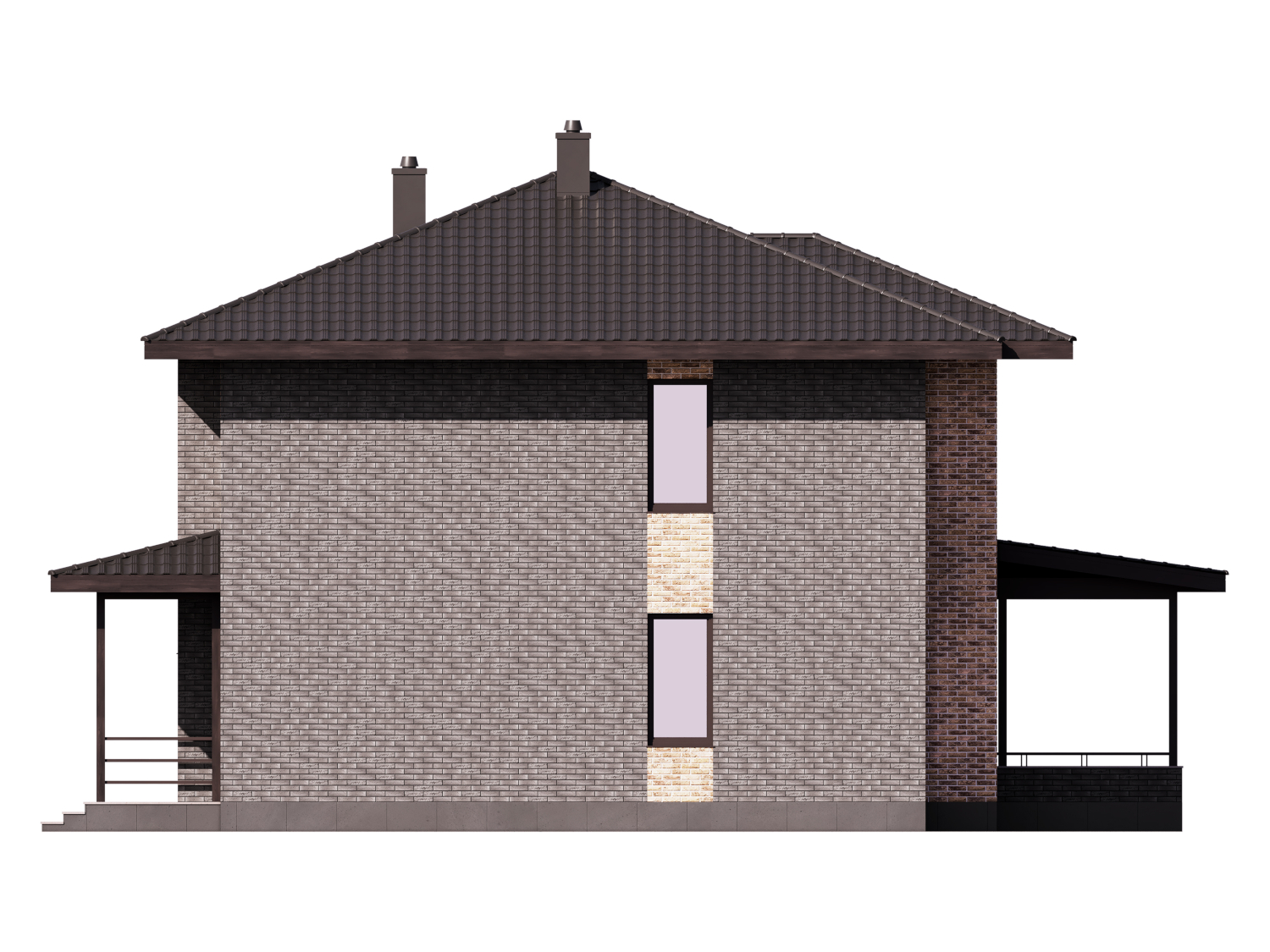 5-16 Проект двухэтажного загородного дома с террасой