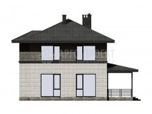 5-57 Проект загородного двухэтажного дома с кирпичной облицовкой