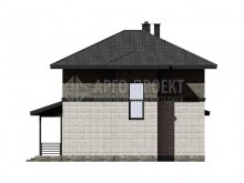 5-57 Проект загородного двухэтажного дома с кирпичной облицовкой